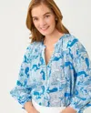 Lilly Pulitzer Andria Pullover Blouse In Nassau Blue In Multi