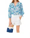 Lilly Pulitzer Andria Pullover Blouse In Nassau Blue In Blue