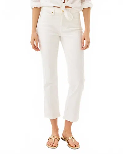 Lilly Pulitzer Annet High Rise Crop Flare Jeans In Resort White