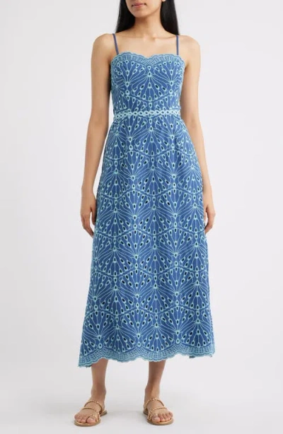 Lilly Pulitzer ® Arlin Eyelet Embroidered Midi Dress In Blue