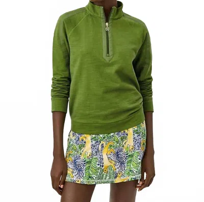 Lilly Pulitzer Ashlee Half Zip Pullover Sweatshirt In Oregano In Green