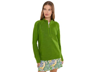 Lilly Pulitzer Ashlee Pullover Women's Sweatshirt Oregano: Xs, Polyester/cotton In Green