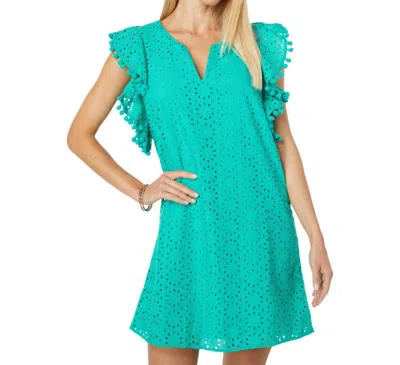 Lilly Pulitzer Astara Dress In Water Lily Green Neon Sunburst