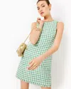 Lilly Pulitzer Augustus Boucle Shift In Fiddle Leaf Green Windowpane Boucle In Fiddle Leaf Green Windowpane Boucle