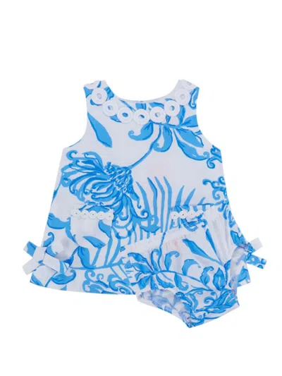 Lilly Pulitzer Baby Girl's Lilly Shift Dress & Bloomers Set In Blue White Multi