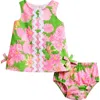 Lilly Pulitzer ® Baby Lilly Cotton Shift Dress & Bloomers Set In Pink
