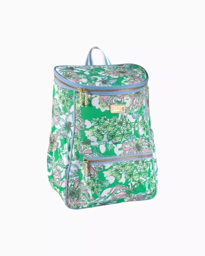 Lilly Pulitzer Backpack Cooler In Spearmint Blossom Views