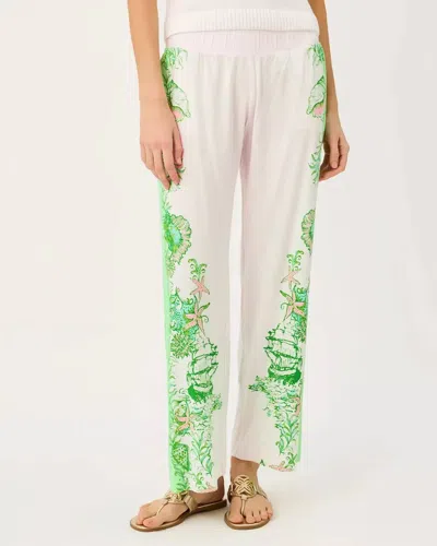 Lilly Pulitzer Bal Harbour Stretch Palazzo Pants In Resort White Ship To Shore In Gray