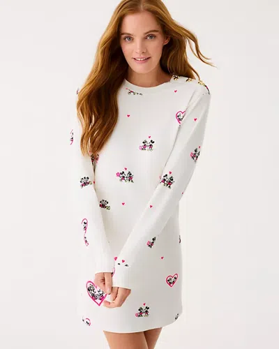 Lilly Pulitzer Ballad Long Sleeve Dress In Coconut Disney Half Drop In Multi