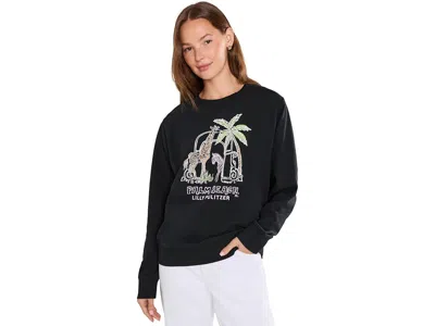 Lilly Pulitzer Ballad Long Sleeve Sweatshirt Women's Sweater Lillys Zoo Embellishment: Xxs, Cotton/spandex In Black