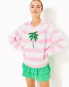Lilly Pulitzer Ballad Sweatshirt In Conch Shell Pink Palm Tree Embellished Graphic