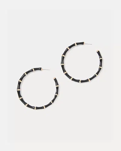 Lilly Pulitzer Bamboo Forest Hoop Earrings In Black