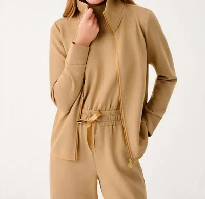 Lilly Pulitzer Basque Upf 50+ Full Zip Jacket In Heathered Iced Latte In Nude