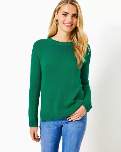 Lilly Pulitzer Bayport Cotton Sweater In Fiddle Leaf Green