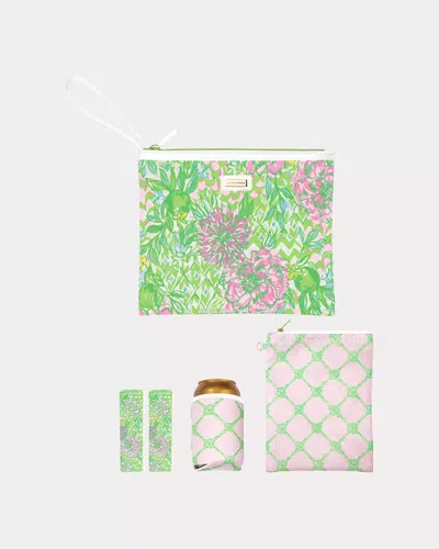 Lilly Pulitzer Beach Day Pouch In Fauna Green Lime Feeling Good Accessories Small