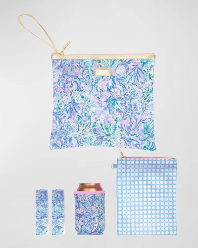 Lilly Pulitzer Beach Day Pouch Set In Blue