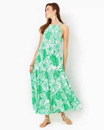 Lilly Pulitzer Beccalyn Maxi Dress In Spearmint Oversized Kiss My Tulips