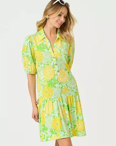 Lilly Pulitzer Bingley Mini Dress In Crocodile Green Mumbo Jumbo In Yellow