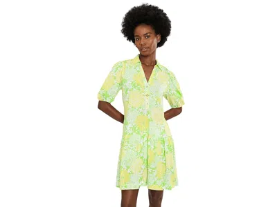 Lilly Pulitzer Bingley Dress Women's Dress Crocodile Green Mumbo Jumbo: Lg In Multi