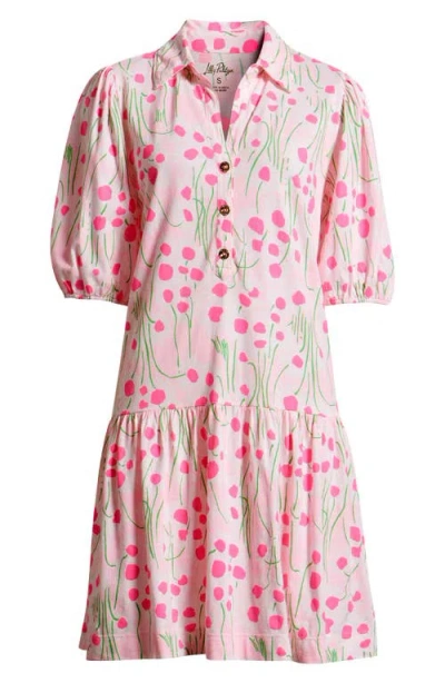 Lilly Pulitzer Bingley Popover Shirt Dress In Conch Shell Pink Sunny Daisies