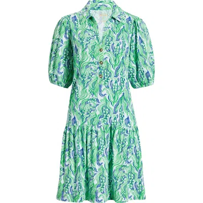 Lilly Pulitzer ® Bingley Short Sleeve Cotton Drop Waist Minidress In Green
