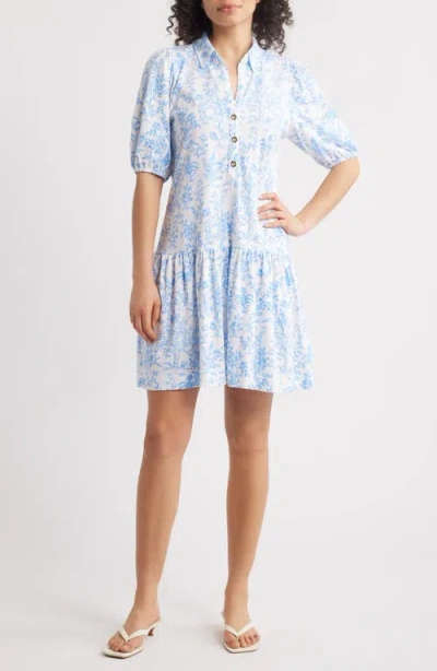 Lilly Pulitzer ® Bingley Short Sleeve Drop Waist Dress In Resort White Tall Tales