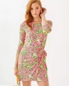 Lilly Pulitzer Blaise 3/4 Sleeve Romper In Rousseau Pink Mane Character Energy