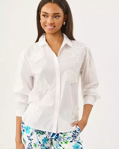 Lilly Pulitzer Bondi Button Down Shirt In White
