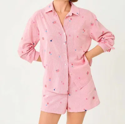 Lilly Pulitzer Bondi Button Down Shirt In Paradise Punch In Pink