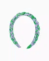 Lilly Pulitzer Braided Headband In Brazilian Green Salty Sandbar