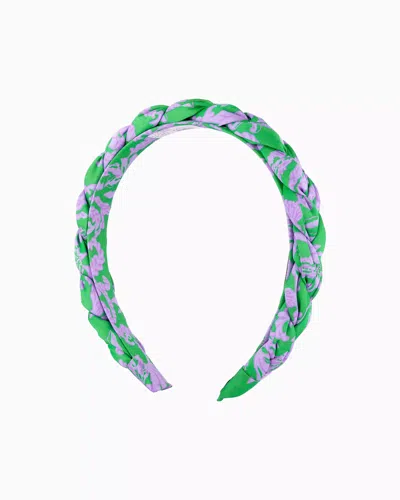 Lilly Pulitzer Braided Headband In Brazilian Green Salty Sandbar