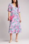 Lilly Pulitzer Brantley Knit Midi Wrap Dress In Blue