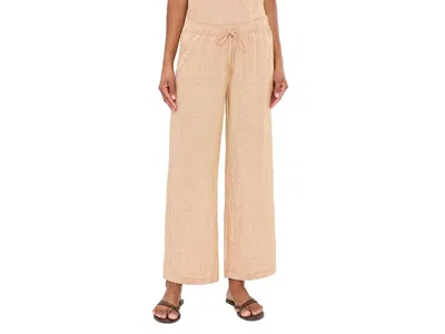 Lilly Pulitzer Brawley Linen Crop Pants Women's Casual Pants Iced Latte X Resort White: Xs 27 In Multi