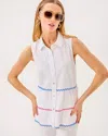 Lilly Pulitzer Breah Sleeveless Button Down Shirt In White