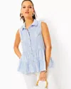 Lilly Pulitzer Breah Sleeveless Top In Resort White A Lil Nauti Pigment Print