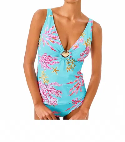 Lilly Pulitzer Brenta Tankini Top In Royal Coral In Multi