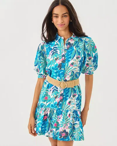 Lilly Pulitzer Brett Popover Shirtdress In Blue