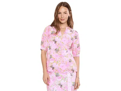 Lilly Pulitzer Brinelle Top Women's Blouse Pistachio Macaron Bees Knees: Sm In Pink