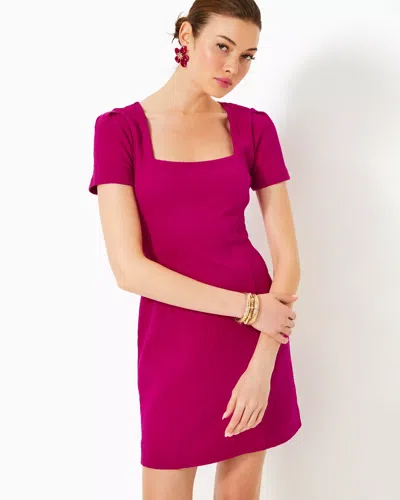 Lilly Pulitzer Brinley Stretch Shift Dress In Mystique Pink Wavy Knit Jacquard
