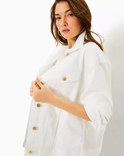 Lilly Pulitzer Brixley Denim Jacket In Resort White