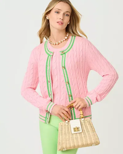 Lilly Pulitzer Brockton Crew Neck Cardigan In Pink