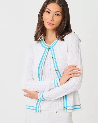 Lilly Pulitzer Brockton Crew Neck Cardigan In White