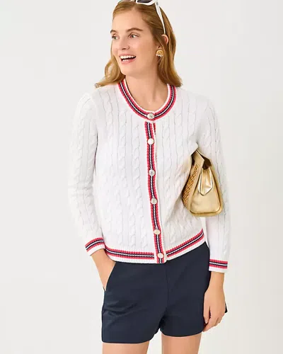Lilly Pulitzer Brockton Crew Neck Cardigan In White