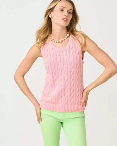 Lilly Pulitzer Brockton Crew Neck Sweater Tank In Conch Shell Pink In Multi