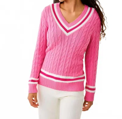 Lilly Pulitzer Brockton Sweater In Confetti Pink X Sun Shell Pink Tipping In Multi