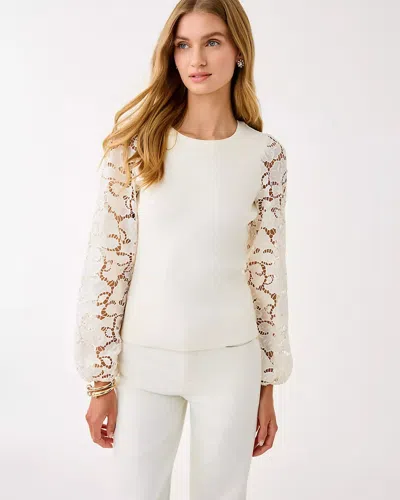 Lilly Pulitzer Bryant Lace Knit Top In White