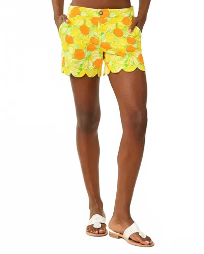 Lilly Pulitzer Buttercup Mid Rise Short In Island Palm Zesty In Multi