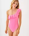 Lilly Pulitzer Caelum Ruffle One-piece Swimsuit In Rousseau Pink