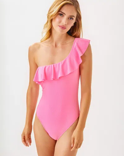 Lilly Pulitzer Caelum Ruffle One-piece Swimsuit In Rousseau Pink