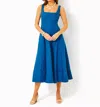 Lilly Pulitzer Calina Linen Midi Dress In Blue